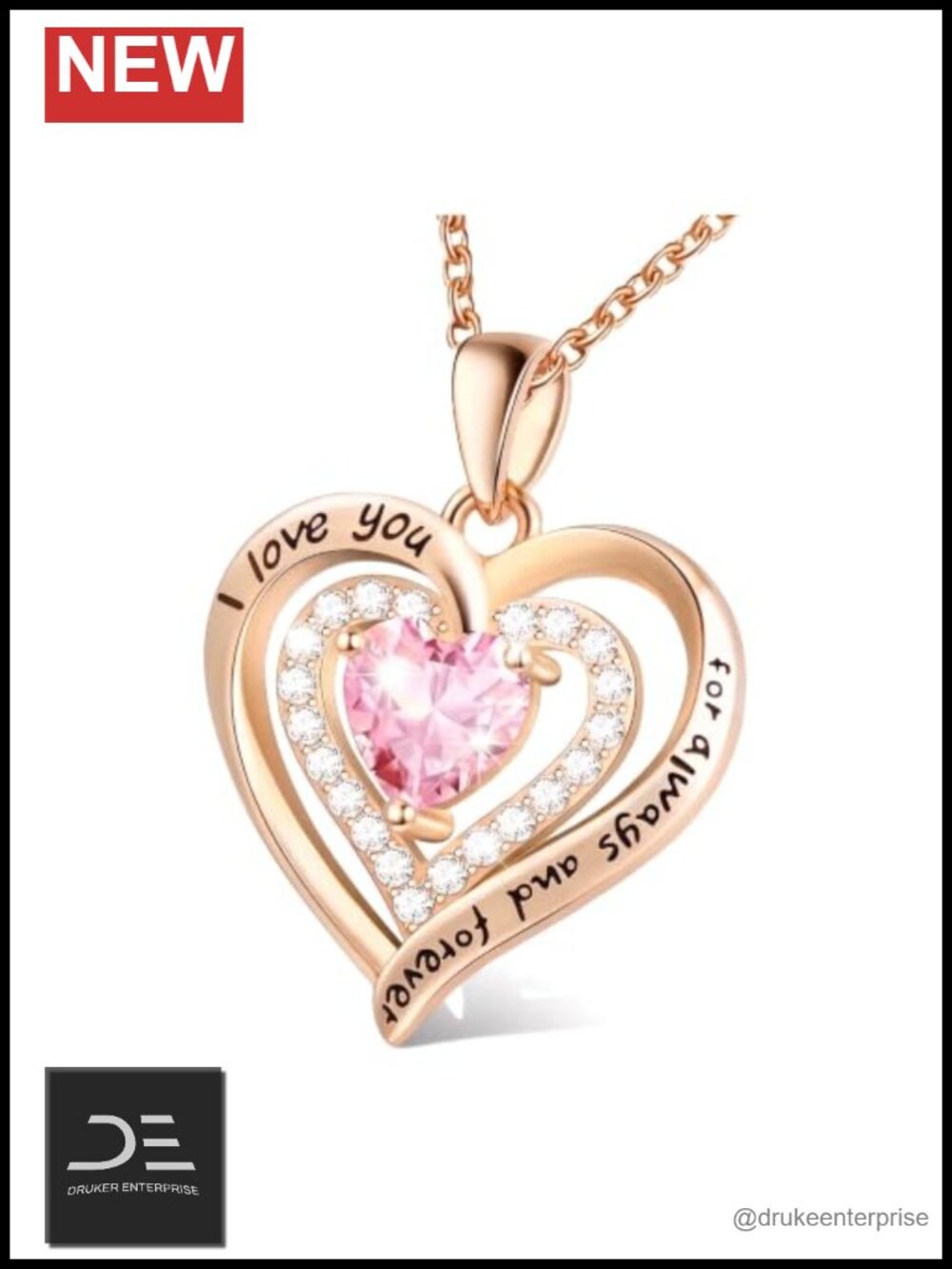 Diamond Studded Heart Pendant Necklace 925 Sterling Silver